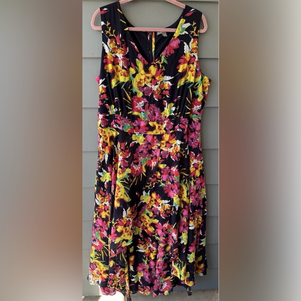 Jessica London 20w Dress Navy Blue Floral